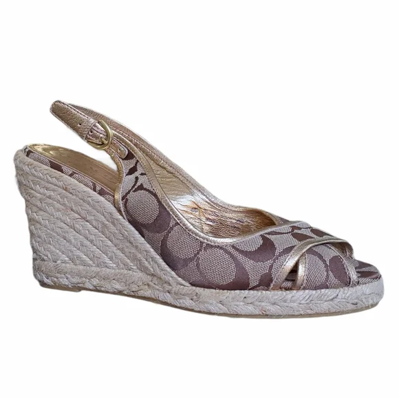 Coach Kara Signature Logo Espadrille Wedges - Picture 2 of 11